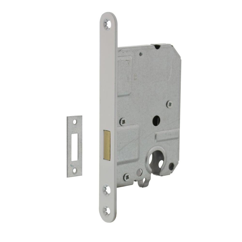 Intersteel cilinder kastslot 55mm met witte voorplaat 20X175 mm