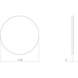 Afdek rozet renovatie zelfklevend, rond plat 55x2mm RVS/mat zwart