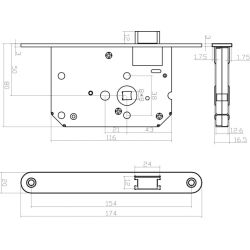 Intersteel loopslot met witte voorplaat 20x175 mm