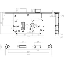 Intersteel loopslot met witte voorplaat 20x175 mm