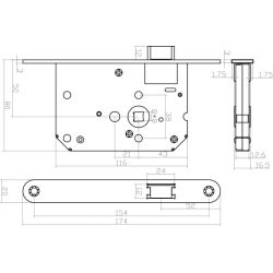 Intersteel loopslot met witte voorplaat 20x175 mm