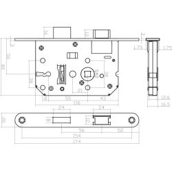 Intersteel klavier dag en nachtslot met witte voorplaat 20X175 mm