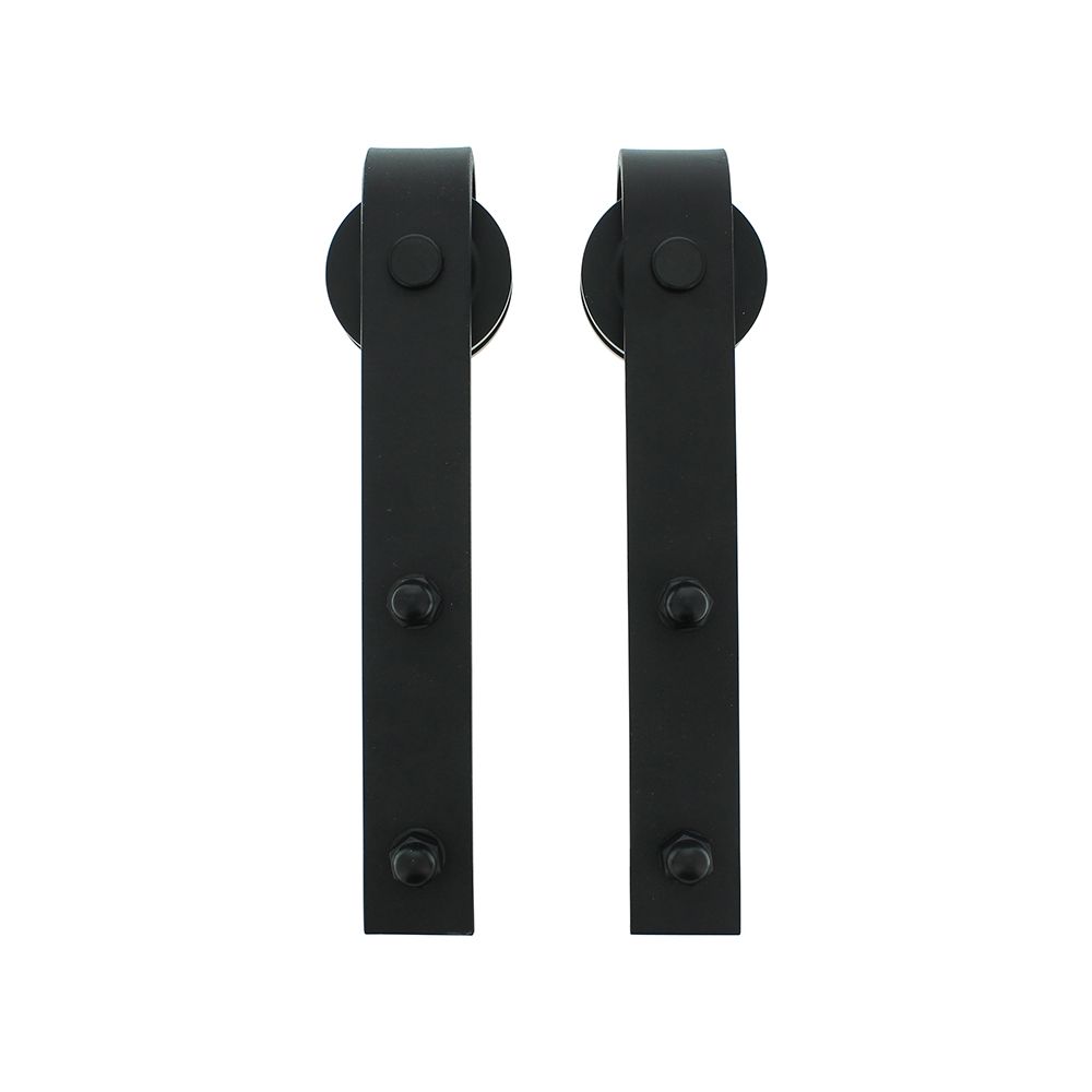 Set van 2 rollers tbv schuifdeursysteem, incl. bevestiging, RVS/mat zwart