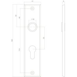 Schild renovatie rechthoekig 250 x 55mm x 2mm blind zwart