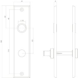 Kortschild rechthoekig WC63/8mm mat zwart