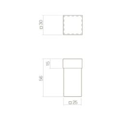 Deurstop 442110 vierkant universeel RVS 