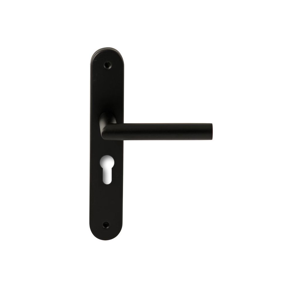 Deurkruk Toledo Zwart op ovaal langschild profielcilinder 55mm