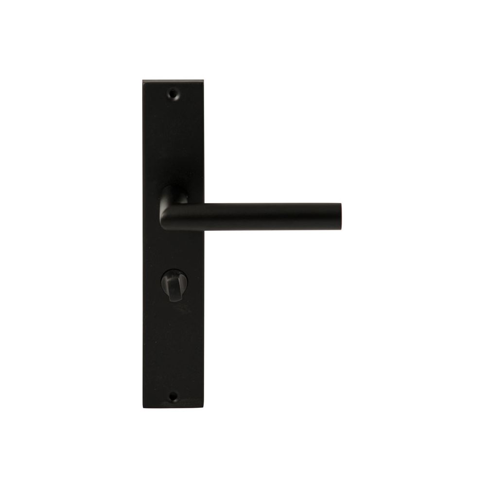 Deurkruk Toledo Zwart op rechthoekig langschild WC63mm met 8mm stift