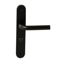 Deurkruk Oslo Zwart op ovaal langschild WC63mm met 8mm stift