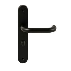 Deurkruk Stockholm Zwart op ovaal langschild WC63mm met 8mm stift