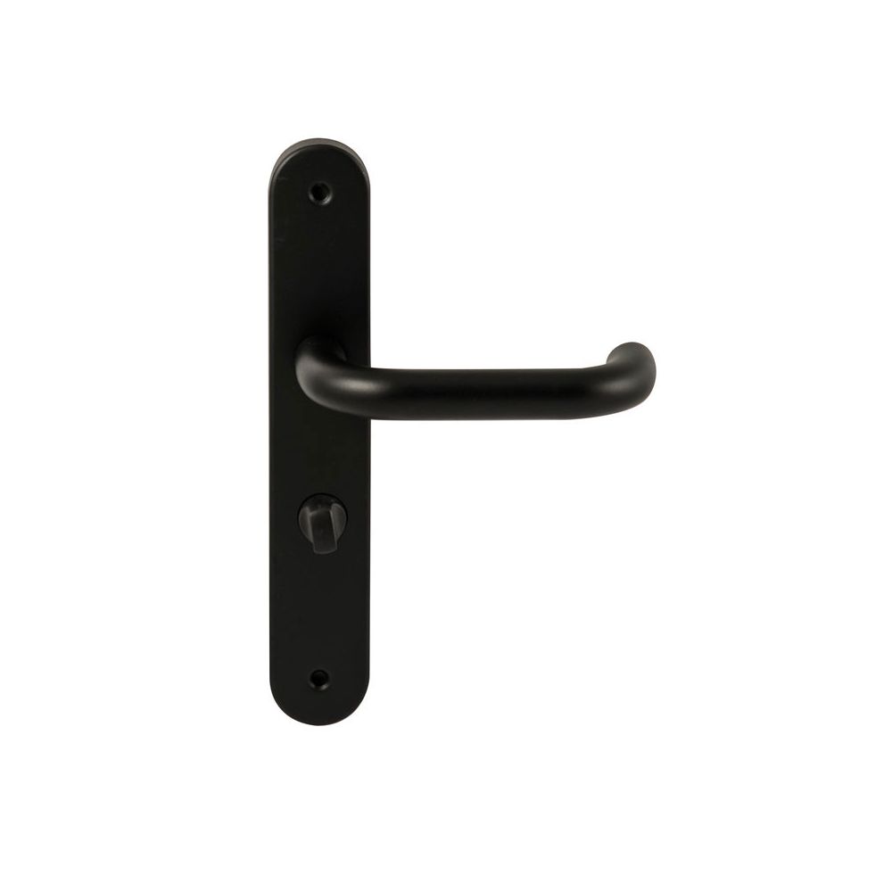 Deurkruk Stockholm Zwart op ovaal langschild WC63mm met 8mm stift