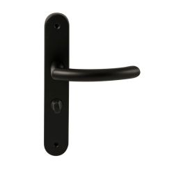 Deurkruk Helsinki Zwart op ovaal langschild WC63mm met 8mm stift