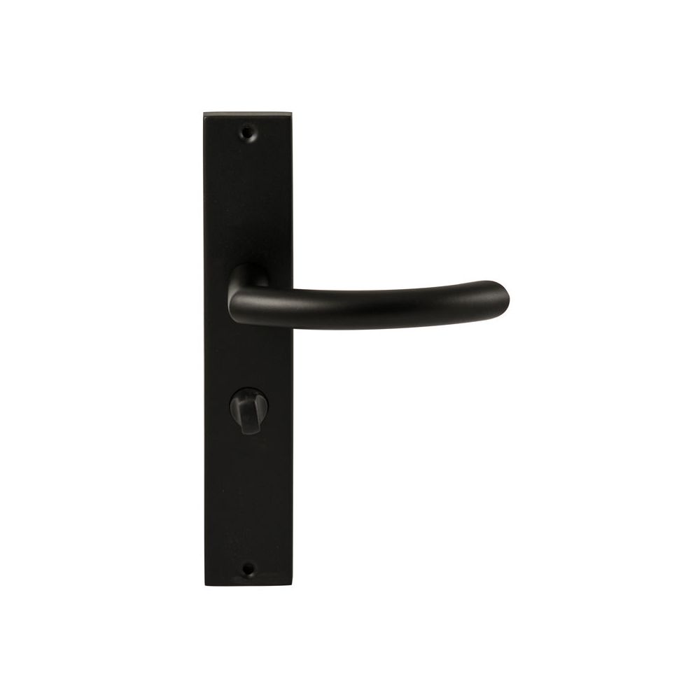 Deurkruk Helsinki Zwart op rechthoekig langschild WC63mm met 8mm stift