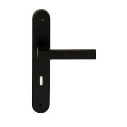 Deurkruk Phoenix Zwart op ovaal langschild sleutel 72mm