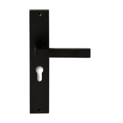 Deurkruk Phoenix Zwart op rechthoekig langschild profielcilinder 55mm