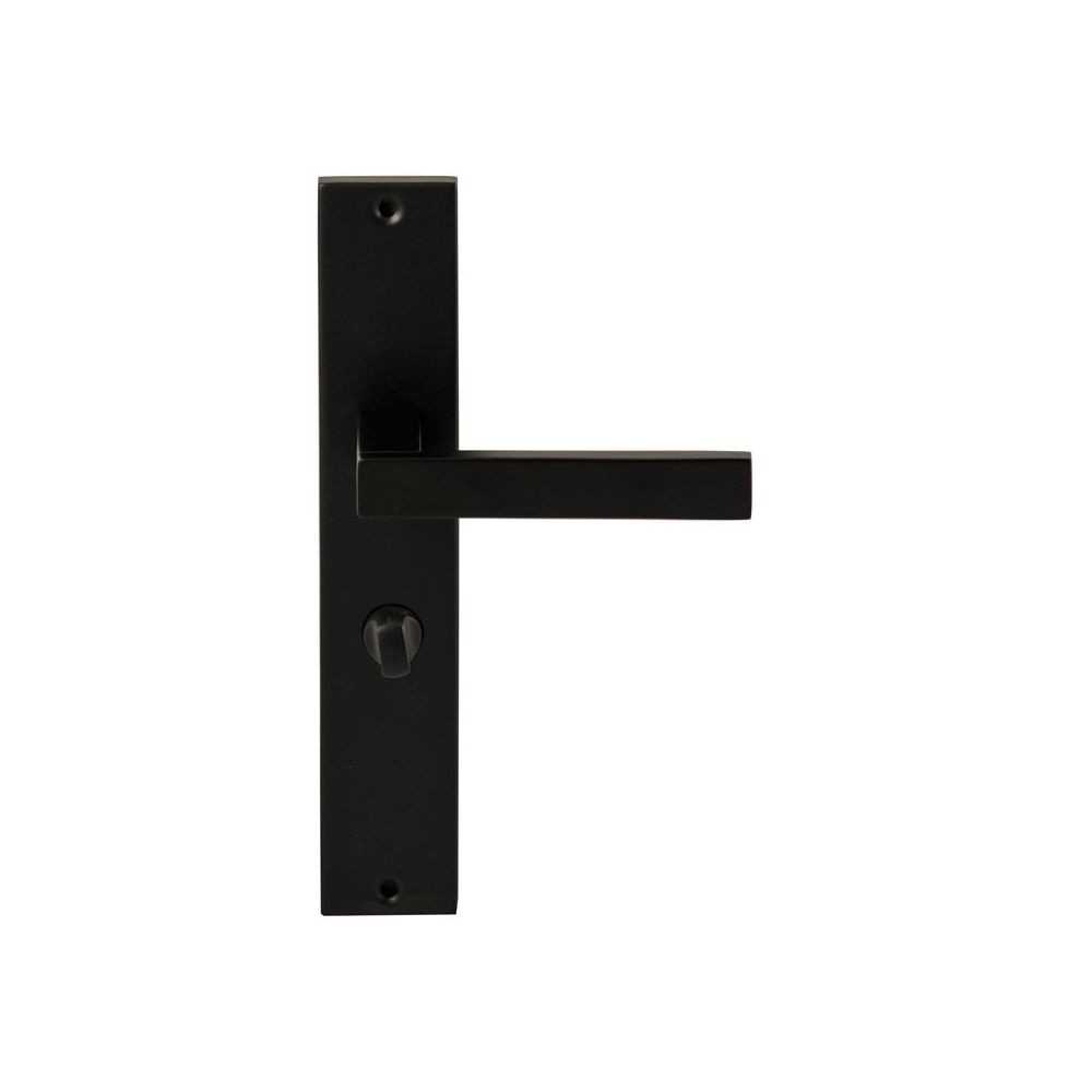 Deurkruk Phoenix Zwart op rechthoekig langschild WC63mm met 8mm stift