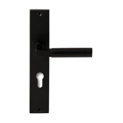 Deurkruk Ottowa Zwart op rechthoekig langschild profielcilinder 72mm