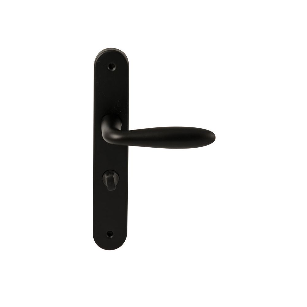 Deurkruk Istanbul Zwart op ovaal langschild WC63mm met 8mm stift