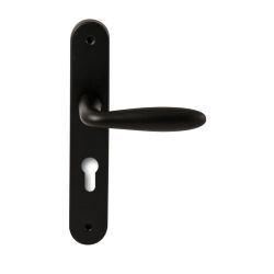 Deurkruk Istanbul Zwart op ovaal langschild profielcilinder 72mm