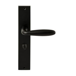 Deurkruk Istanbul Zwart op rechthoekig langschild WC63mm met 8mm stift