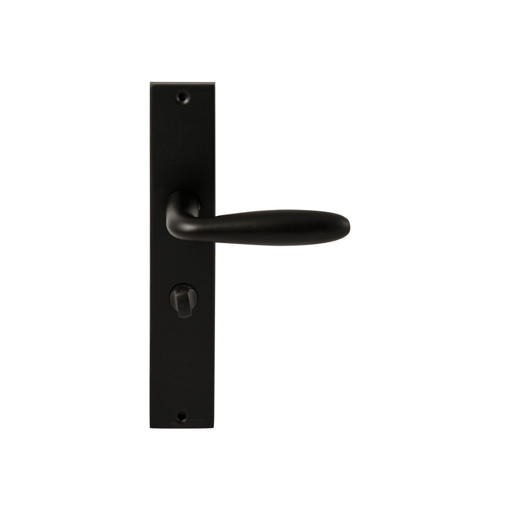 Deurkruk Istanbul Zwart op rechthoekig langschild WC63mm met 8mm stift