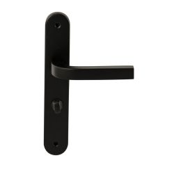 Deurkruk Osaka Zwart op ovaal langschild WC63mm met 8mm stift