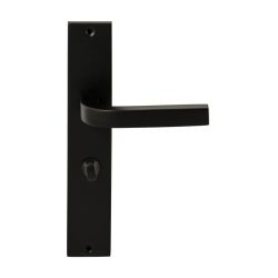 Deurkruk Osaka Zwart op rechthoekig langschild WC63mm met 8mm stift