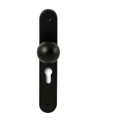 Knopkruk Sfera Zwart op ovaal langschild profielcilinder 55mm