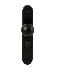 Knopkruk Sfera Zwart op ovaal langschild WC63mm met 8mm stift