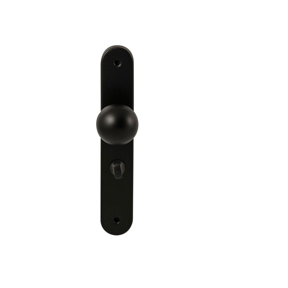 Knopkruk Sfera Zwart op ovaal langschild WC63mm met 8mm stift