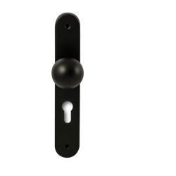 Knopkruk Sfera Zwart op ovaal langschild profielcilinder 72mm