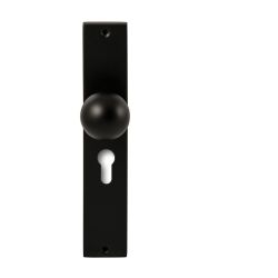 Knopkruk Sfera Zwart op rechthoekig langschild profielcilinder 55mm