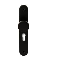 Knopkruk Piano Zwart op ovaal langschild profielcilinder 55mm