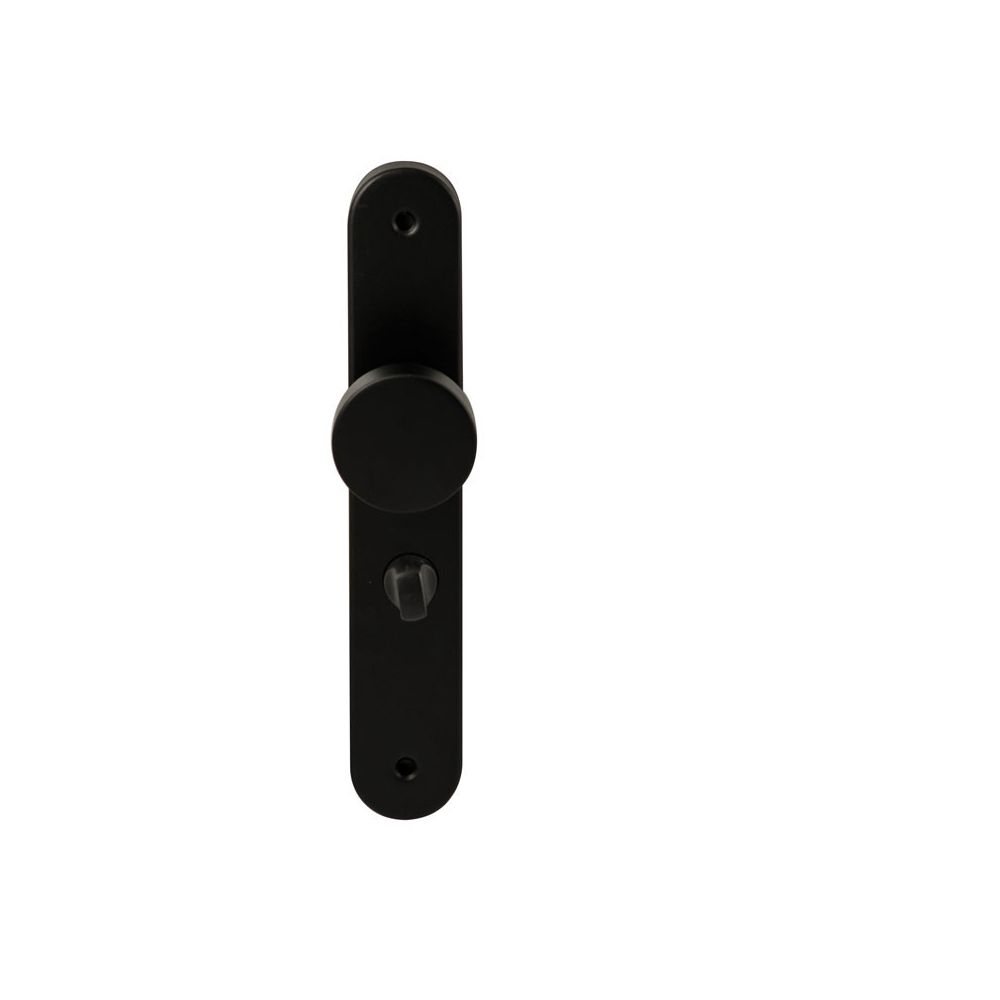 Knopkruk Piano Zwart op ovaal langschild WC63mm met 8mm stift