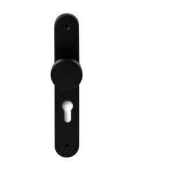 Knopkruk Piano Zwart op ovaal langschild profielcilinder 72mm
