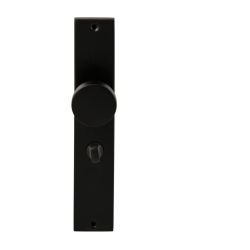 Knopkruk Piano Zwart op rechthoekig langschild WC63mm met 8mm stift