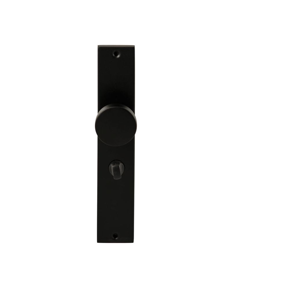 Knopkruk Piano Zwart op rechthoekig langschild WC63mm met 8mm stift