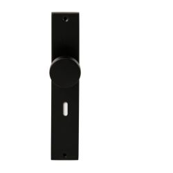 Knopkruk Piano Zwart op rechthoekig langschild sleutel 72mm