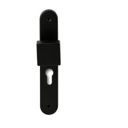 Knopkruk Quadro Zwart op ovaal langschild profielcilinder 55mm