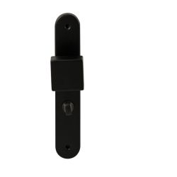 Knopkruk Quadro Zwart op ovaal langschild WC63mm met 8mm stift