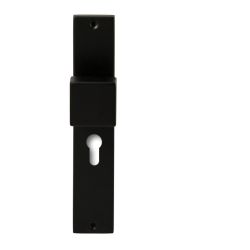Knopkruk Quadro Zwart op rechthoekig langschild profielcilinder 55mm