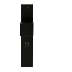 Knopkruk Quadro Zwart op rechthoekig langschild WC63mm met 8mm stift