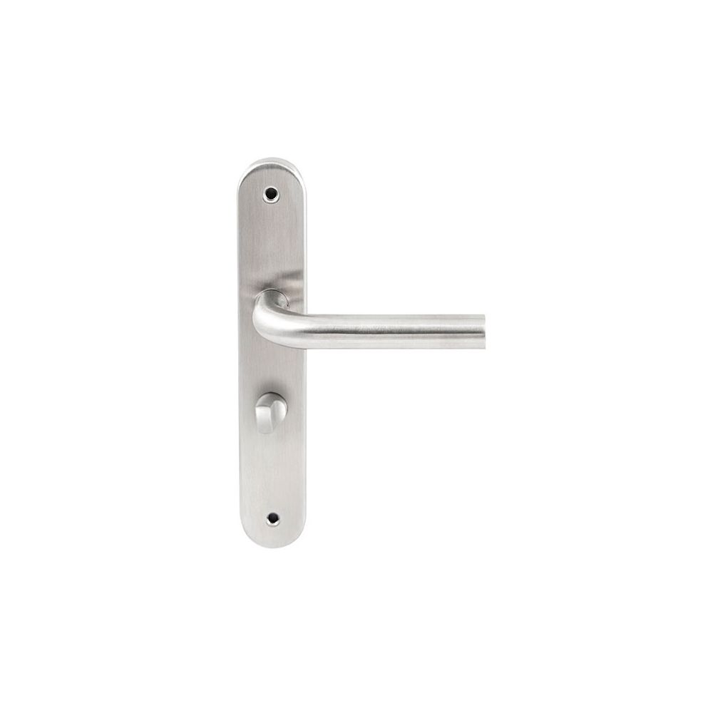 Deurkruk Oslo RVS op ovaal langschild WC63mm met 8mm stift