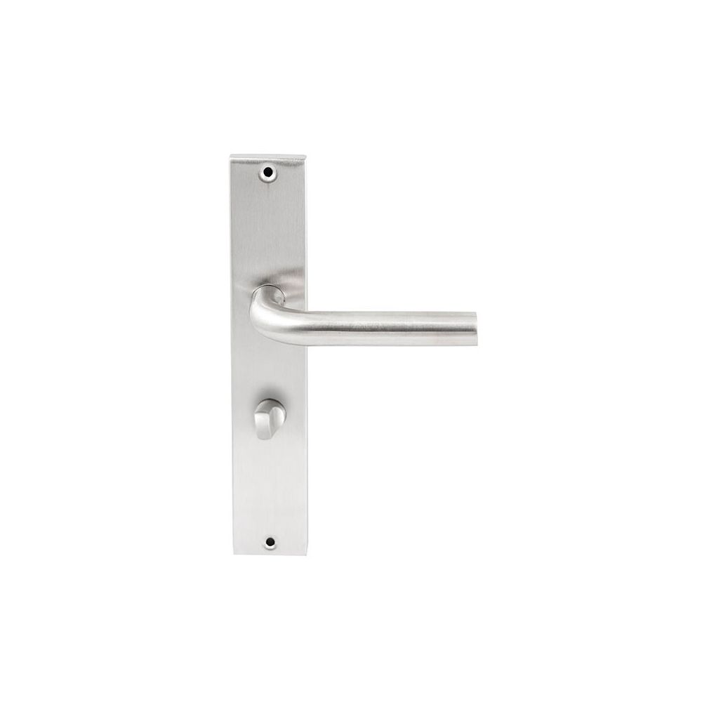 Deurkruk Oslo RVS op rechthoekig langschild WC63mm met 8mm stift