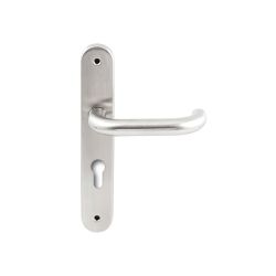 Deurkruk Stockholm RVS op ovaal langschild profielcilinder 72mm