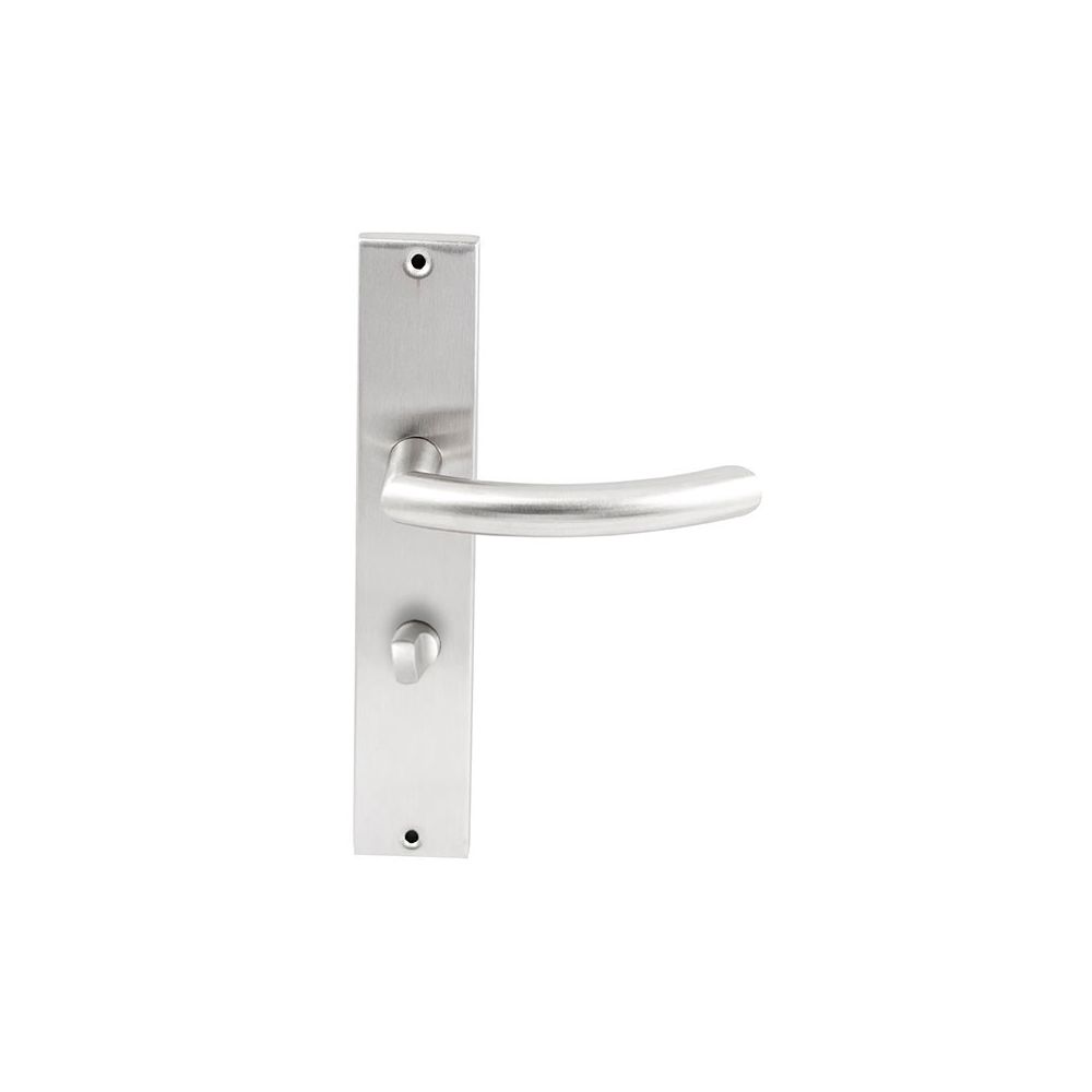 Deurkruk Helsinki RVS op rechthoekig langschild WC63mm met 8mm stift