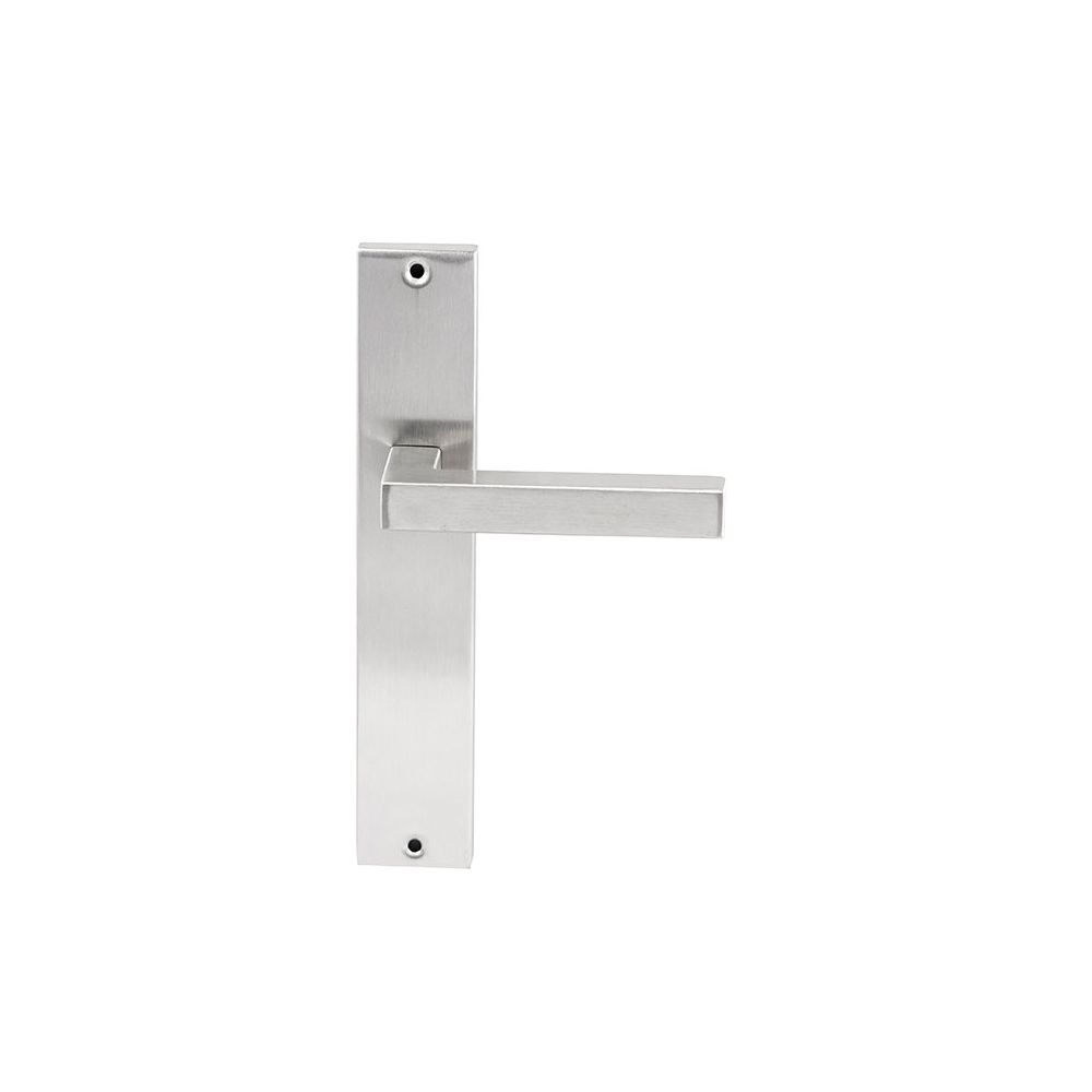 Deurkruk Geneve RVS op rechthoekig langschild blind