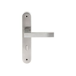 Deurkruk Phoenix RVS op ovaal langschild sleutel 72mm