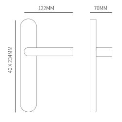 Deurkruk Naxos RVS op ovaal langschild profielcilinder 55mm