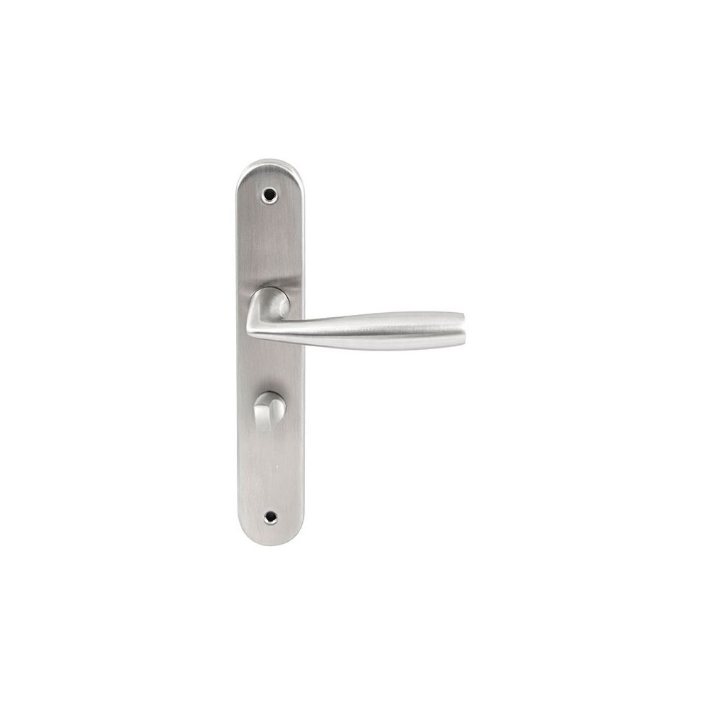 Deurkruk Naxos RVS op ovaal langschild WC63mm met 8mm stift
